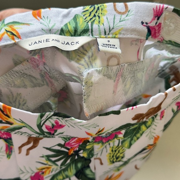 Janie and Jack toddler Tropical Jungle Canvas Short size 3T - Picture 3 of 4